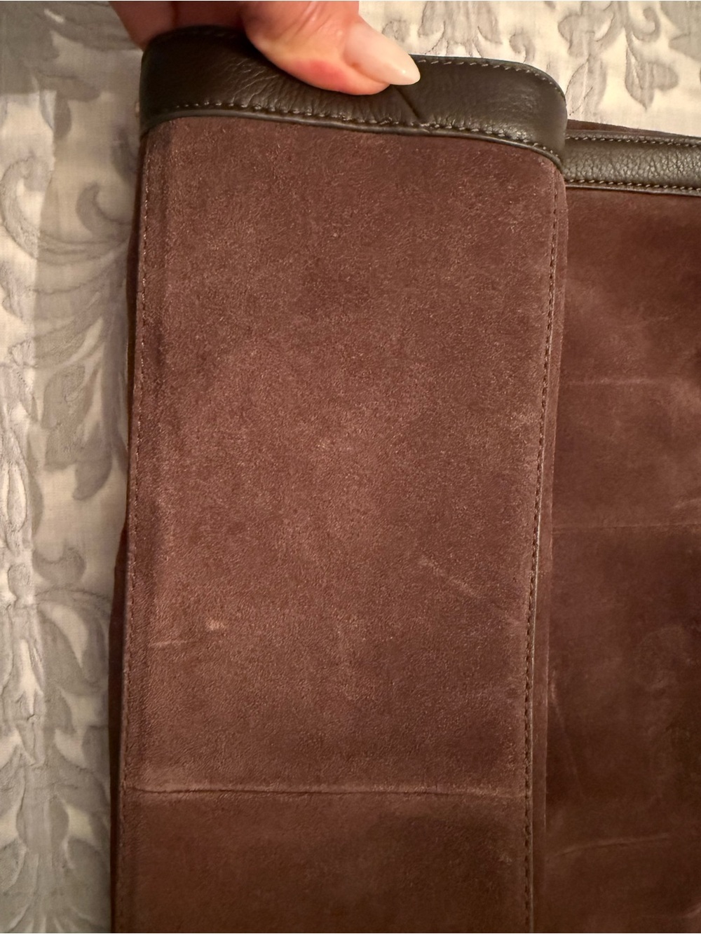 Vince Camuto genuine suede Classic Brown Shoulder Bag - Picture 8 of 11